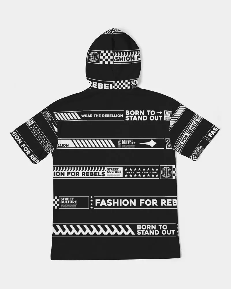 BORN TO STAND OUT Men's All-Over Print Premium Heavyweight Short Sleeve Hoodie