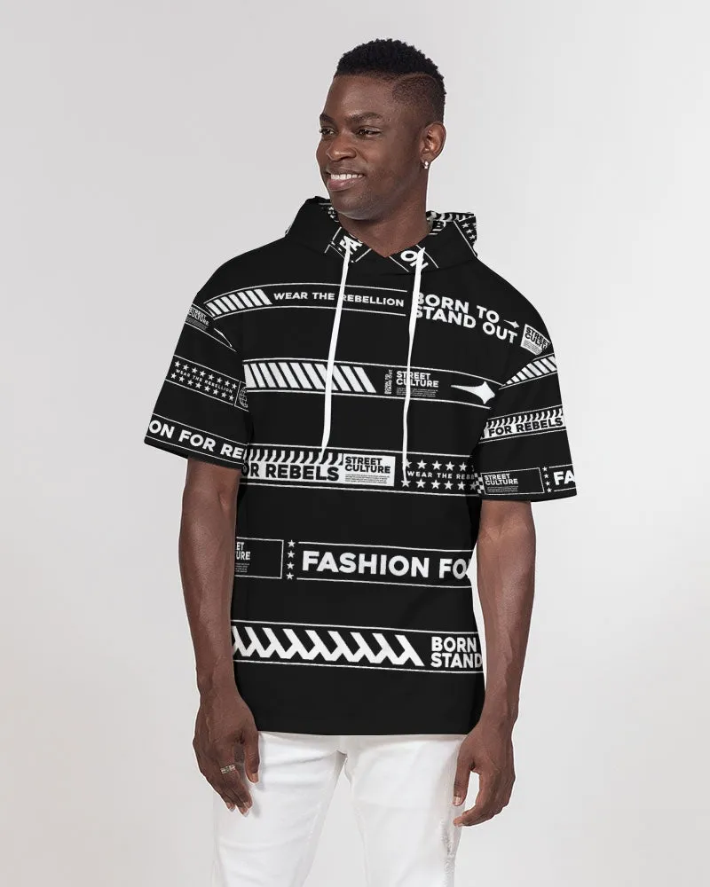 BORN TO STAND OUT Men's All-Over Print Premium Heavyweight Short Sleeve Hoodie