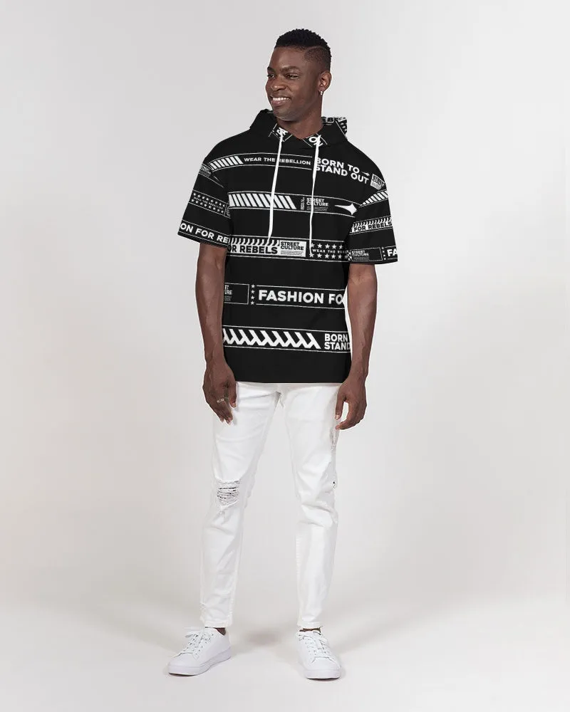 BORN TO STAND OUT Men's All-Over Print Premium Heavyweight Short Sleeve Hoodie