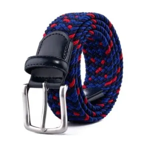 Bradenton Navy/Blue/Red Braided Belt