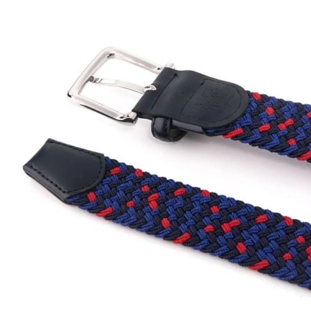 Bradenton Navy/Blue/Red Braided Belt