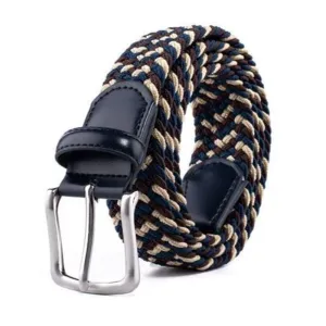 Bradenton Navy/Brown/Beige Braided Belt