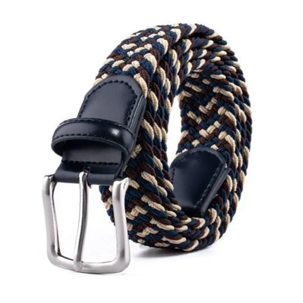 Bradenton Navy/Brown/Beige Braided Belt