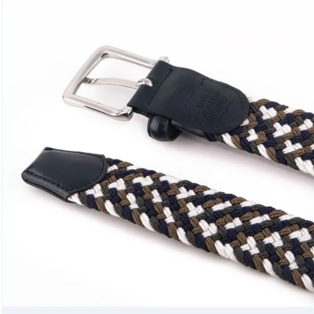 Bradenton Navy/White/Grey Braided Belt