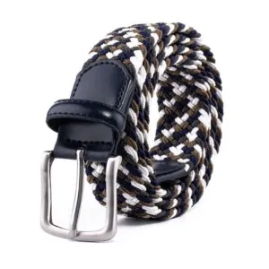 Bradenton Navy/White/Grey Braided Belt