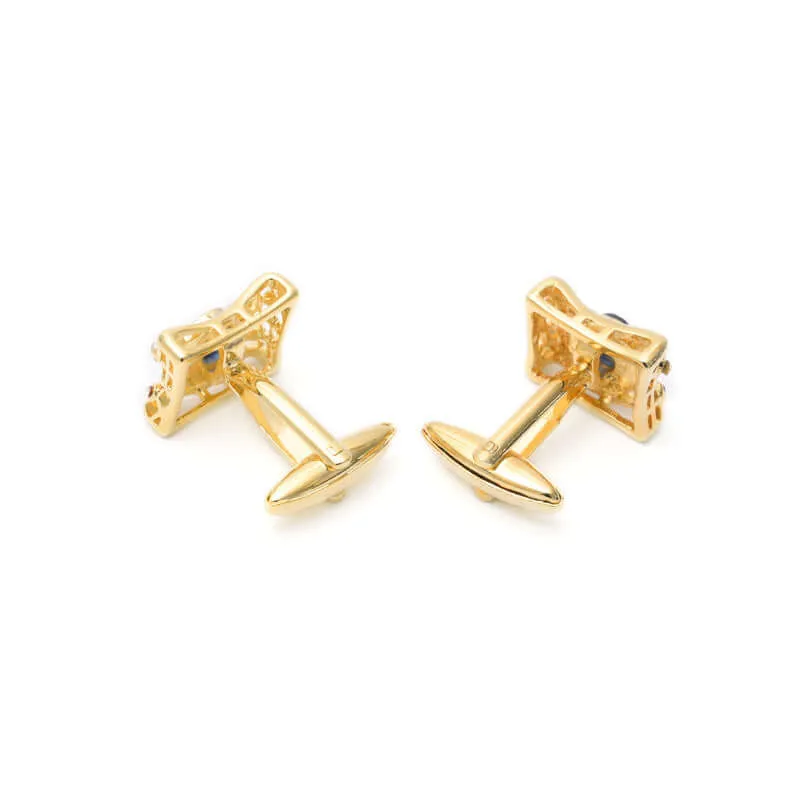 Brass French Gold Shirt Crystal Cufflinks