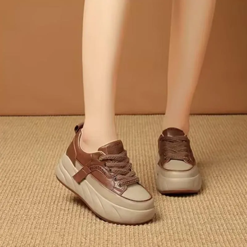 BreezyCush Muffin Shoes | Leather Muffin Bottom Casual Women's Shoes