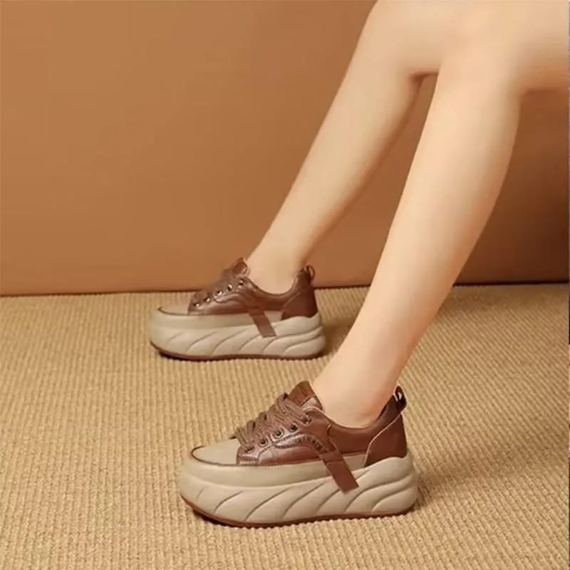 BreezyCush Muffin Shoes | Leather Muffin Bottom Casual Women's Shoes