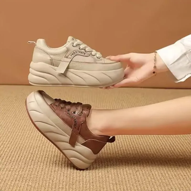 BreezyCush Muffin Shoes | Leather Muffin Bottom Casual Women's Shoes