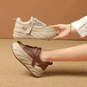 BreezyCush Muffin Shoes | Leather Muffin Bottom Casual Women's Shoes