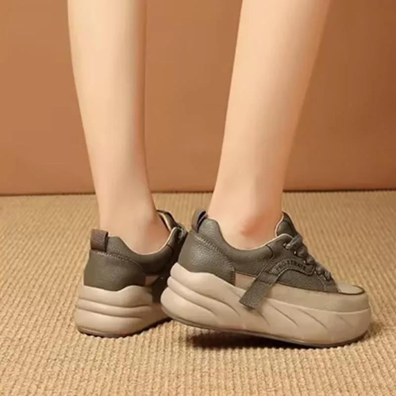 BreezyCush Muffin Shoes | Leather Muffin Bottom Casual Women's Shoes