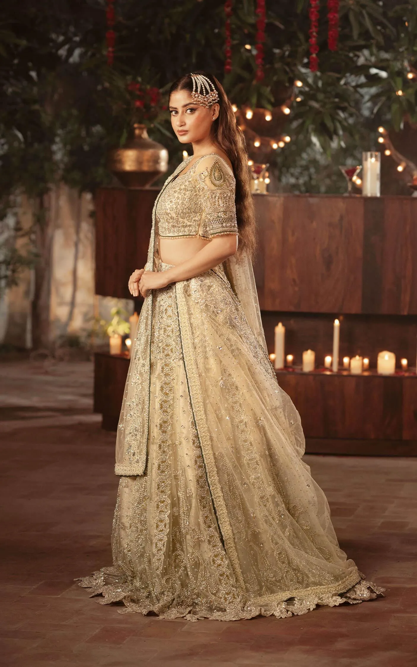 Bridal Wedding Dress in Premium Choli Lehenga Style