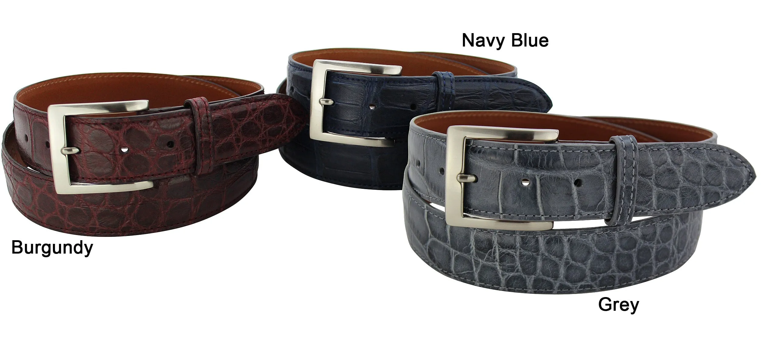 Brown American Alligator Designer Leather Belt for Men: Full Grain **Made To Order Allow 5 To 6 Weeks To Ship
