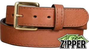 Brown American Bison Money Belt With 25" Zipper