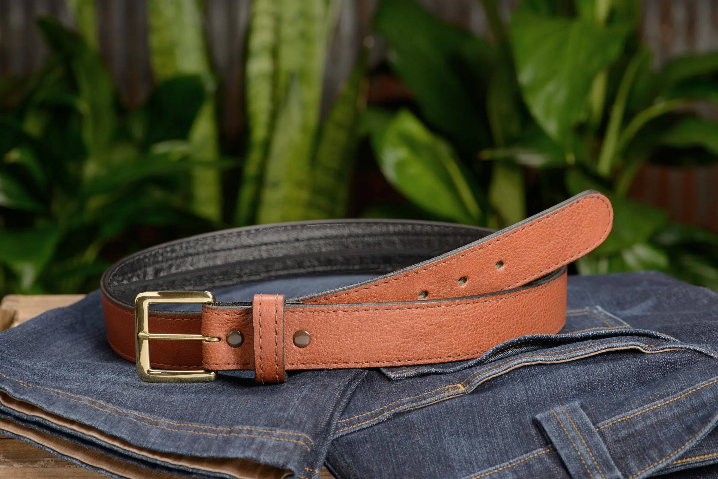 Brown American Bison Money Belt With 25" Zipper