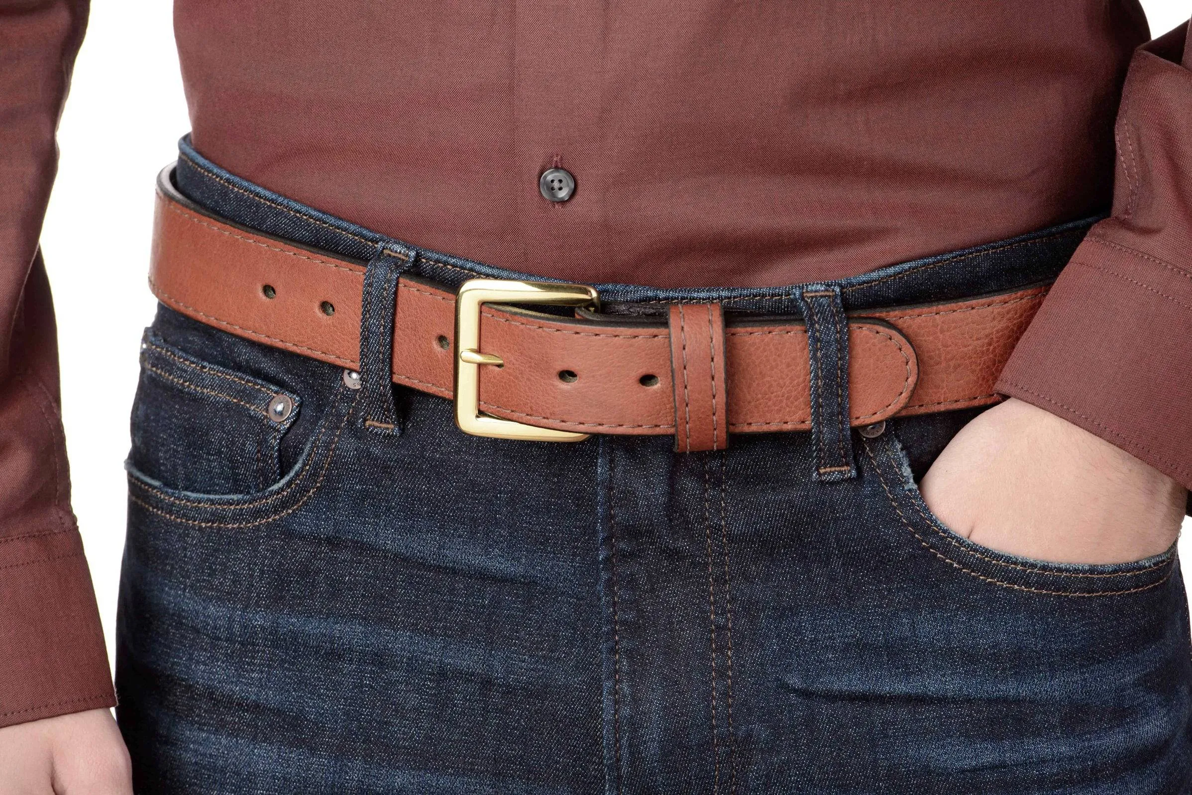 Brown American Bison Money Belt With 25" Zipper