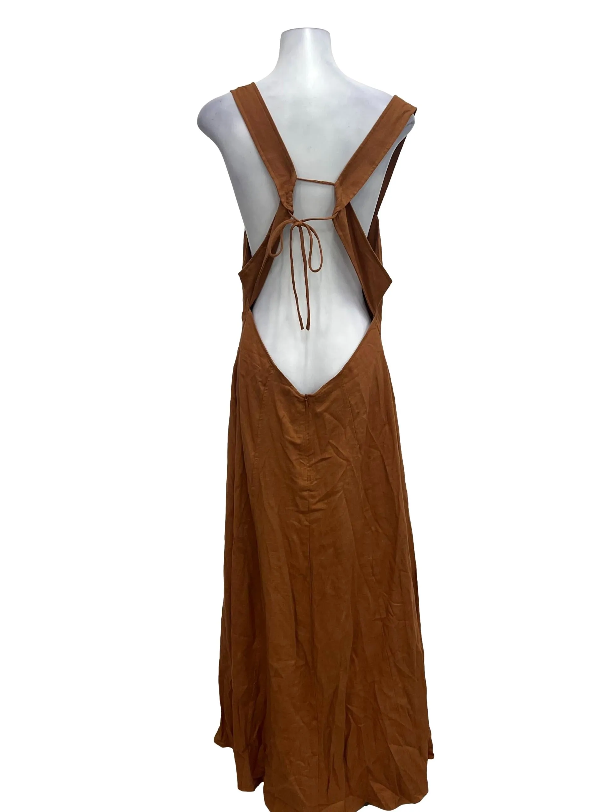Brown Cut Out Maxi Dress