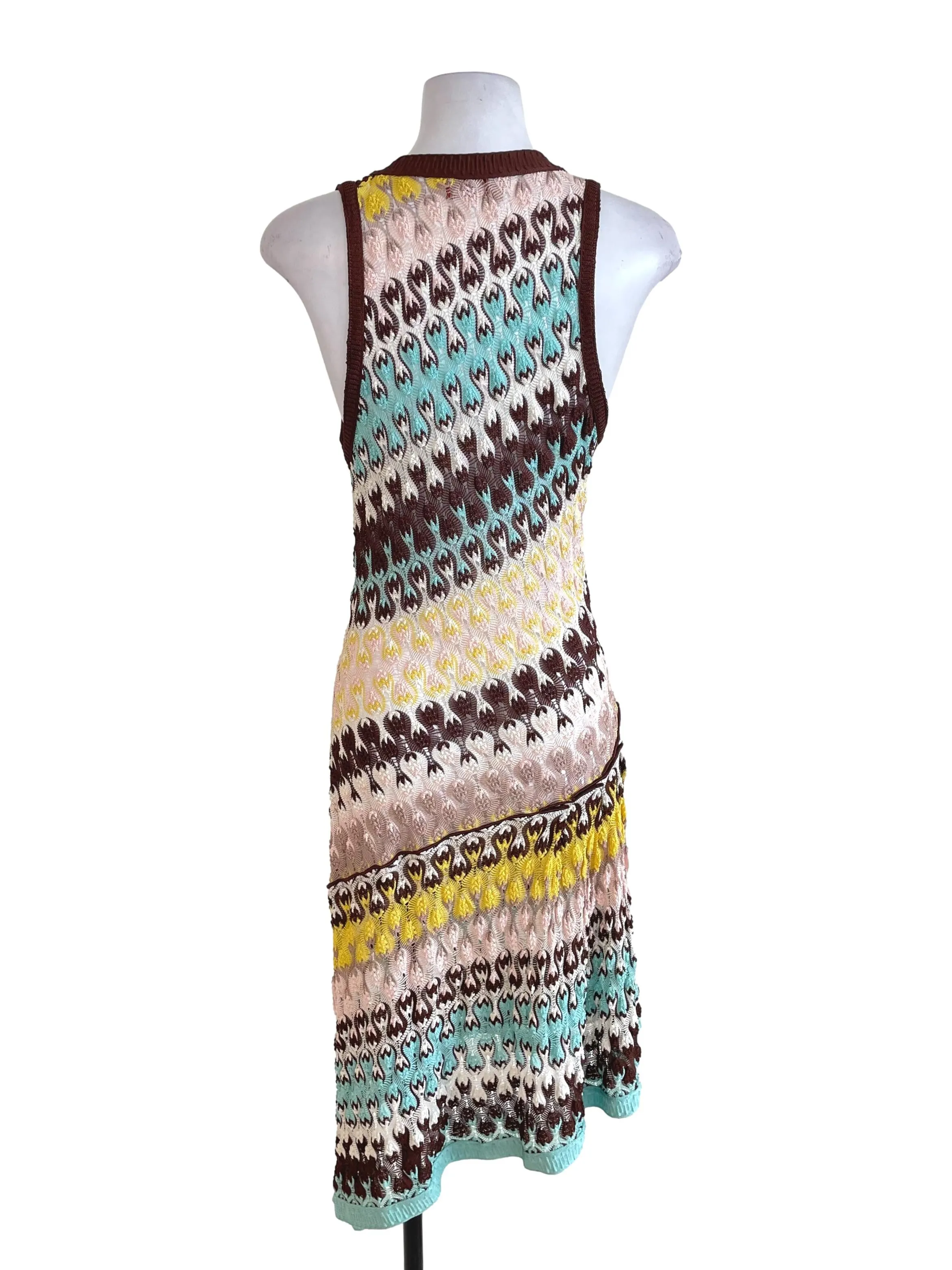 Brown Knit Sleeveless Dress