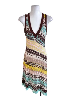 Brown Knit Sleeveless Dress