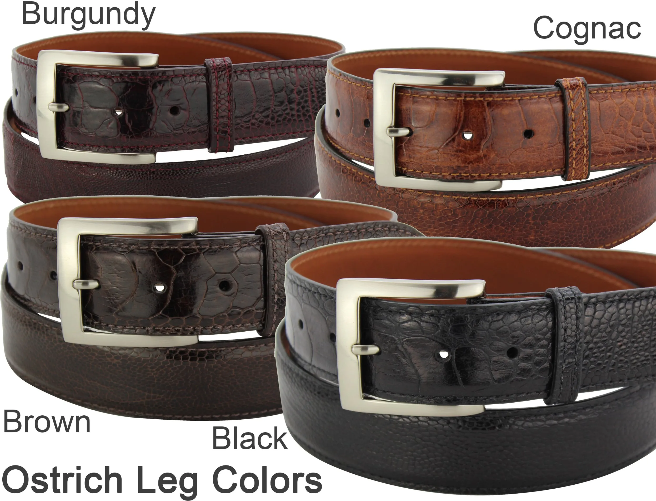 Brown Ostrich Leg Designer Full Grain Leather Belt **Made To Order Allow 5 To 6 Weeks To Ship