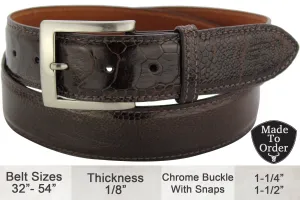 Brown Ostrich Leg Designer Full Grain Leather Belt **Made To Order Allow 5 To 6 Weeks To Ship