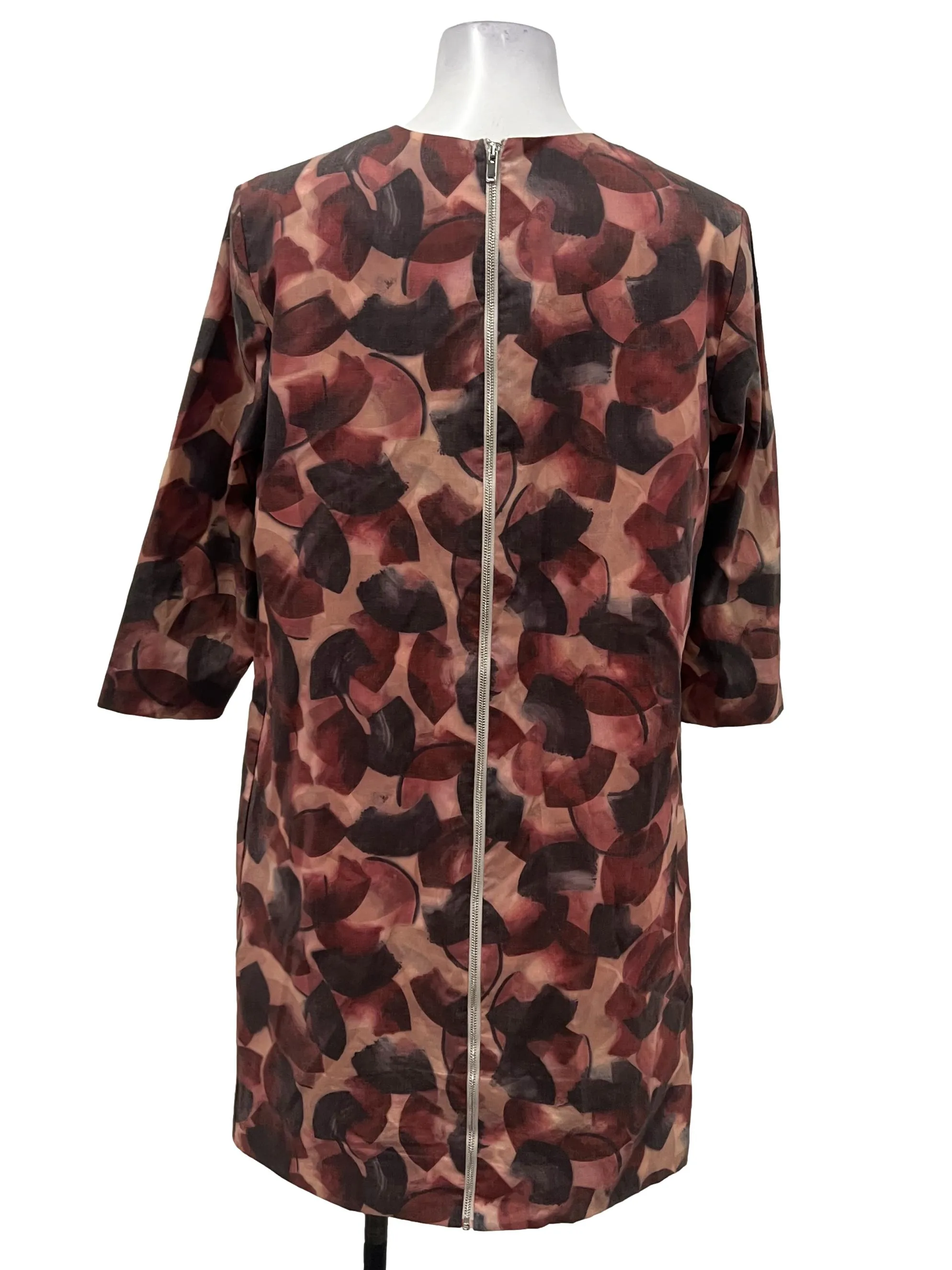 Brown Printed Slip Dress