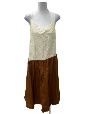 Brown Two Tone Babydoll Dress OSN