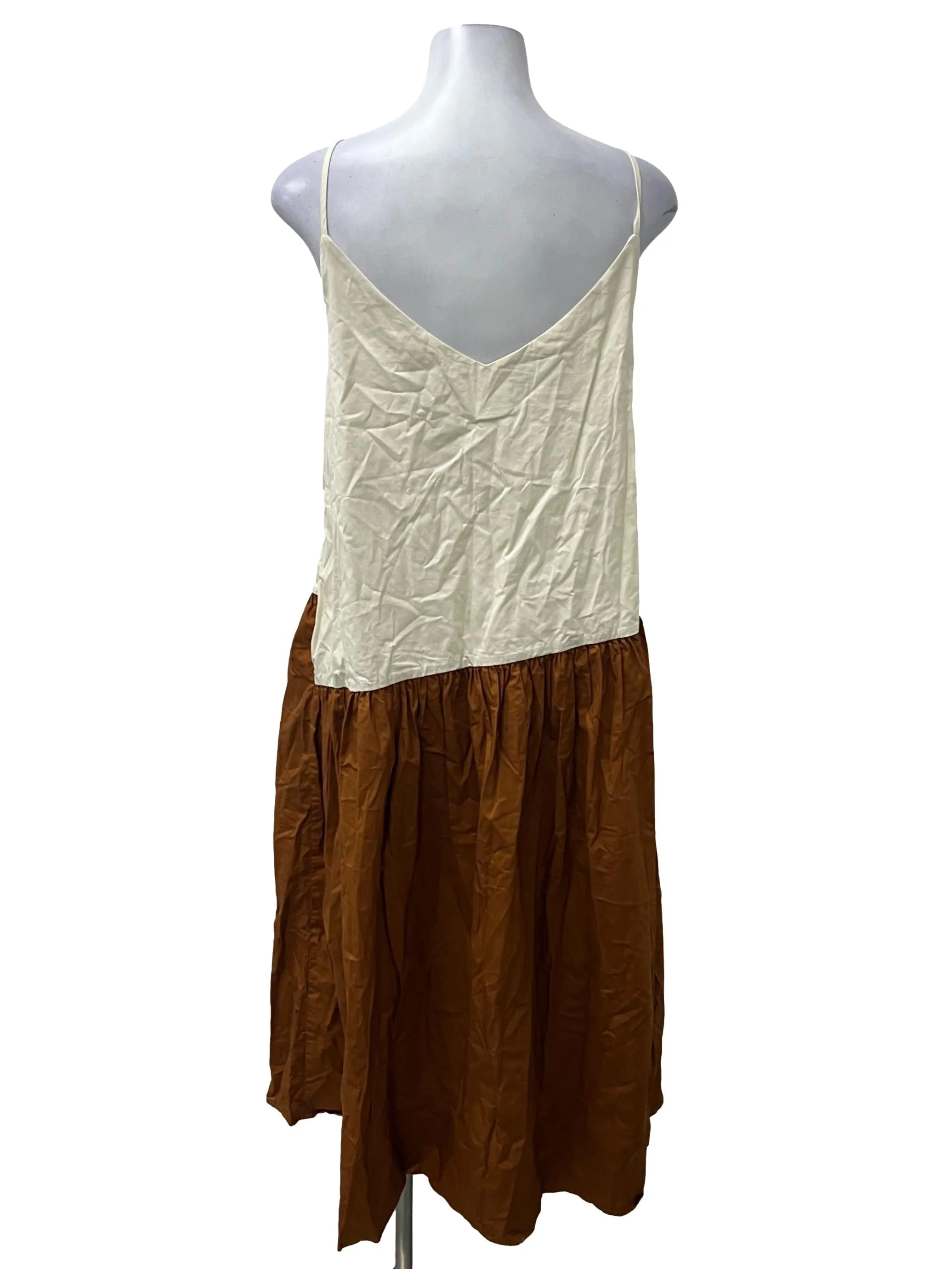 Brown Two Tone Babydoll Dress OSN