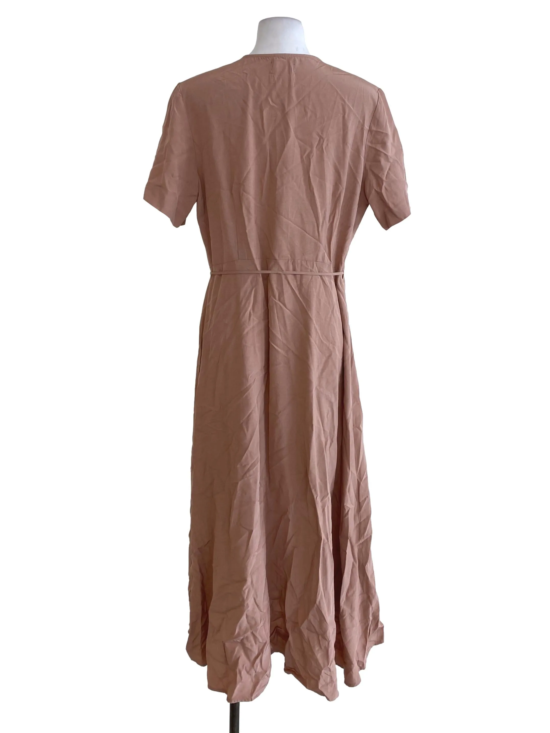 Brown V Neck Wrap Dress BTV