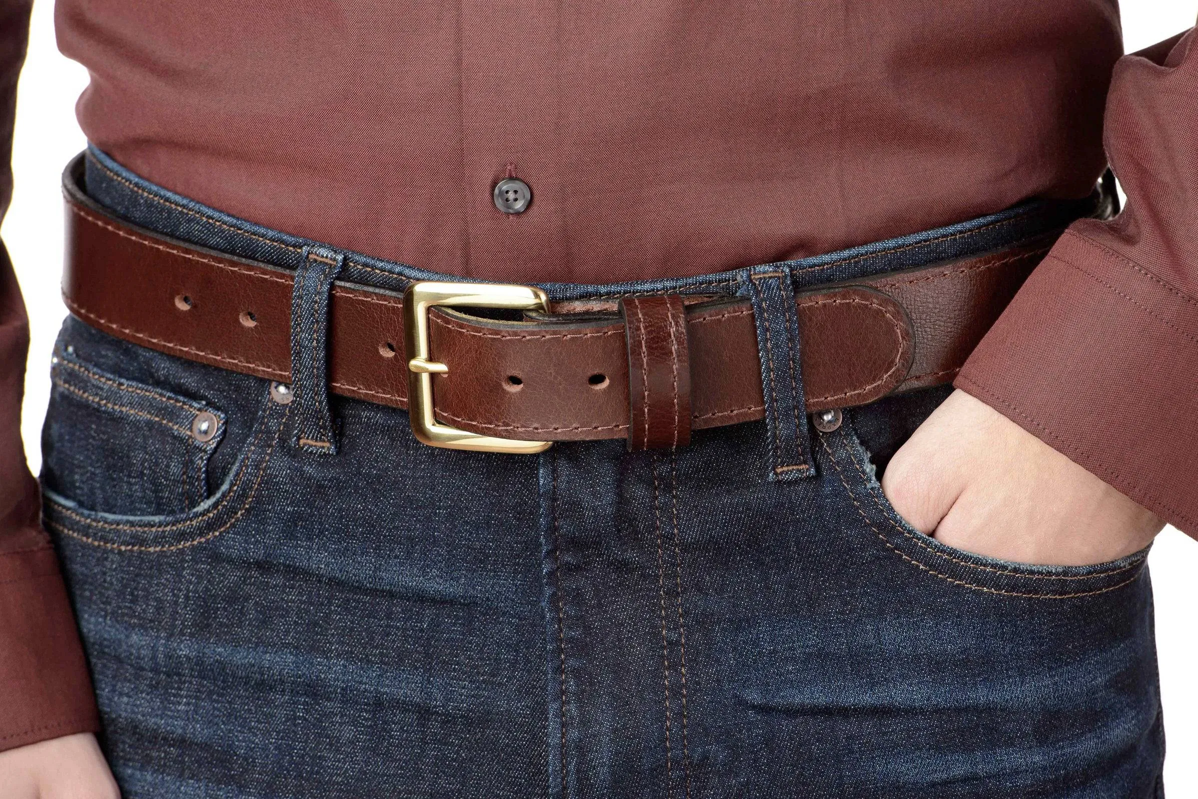 Brown Water Buffalo Money Belt With 25" Zipper