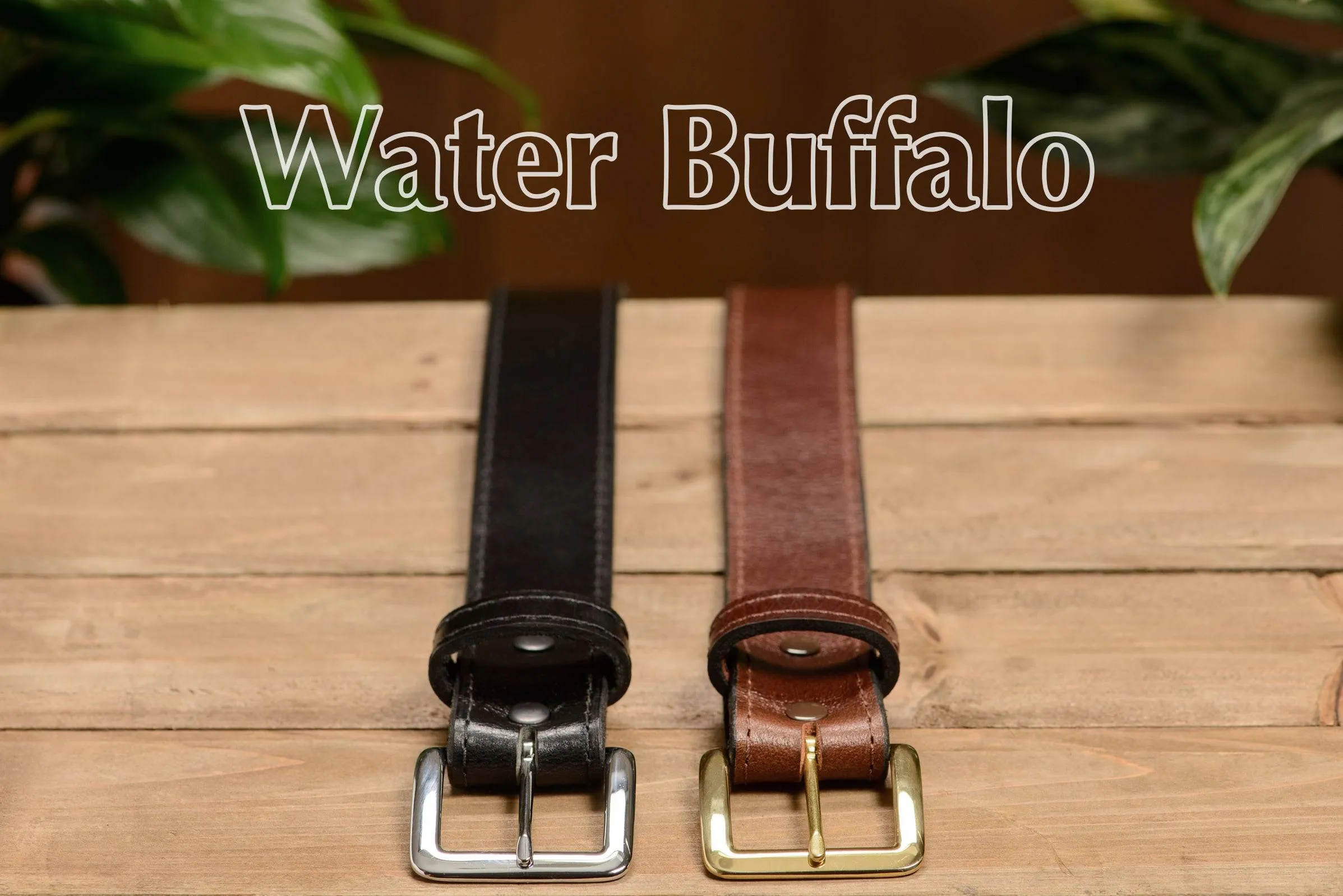 Brown Water Buffalo Money Belt With 25" Zipper