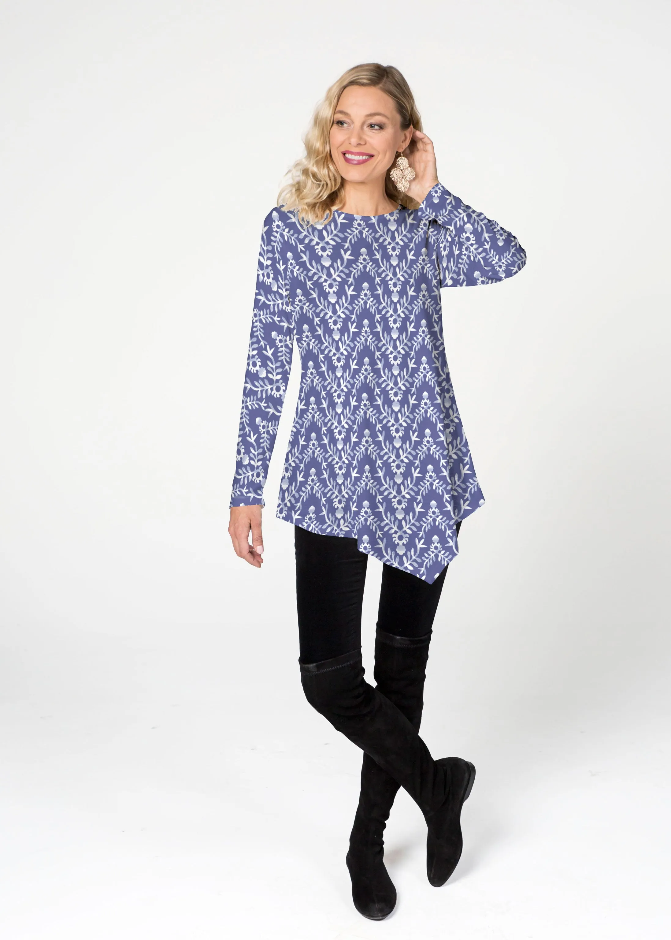 Budding Antlers (8030) ~ Asymmetrical French Terry Tunic