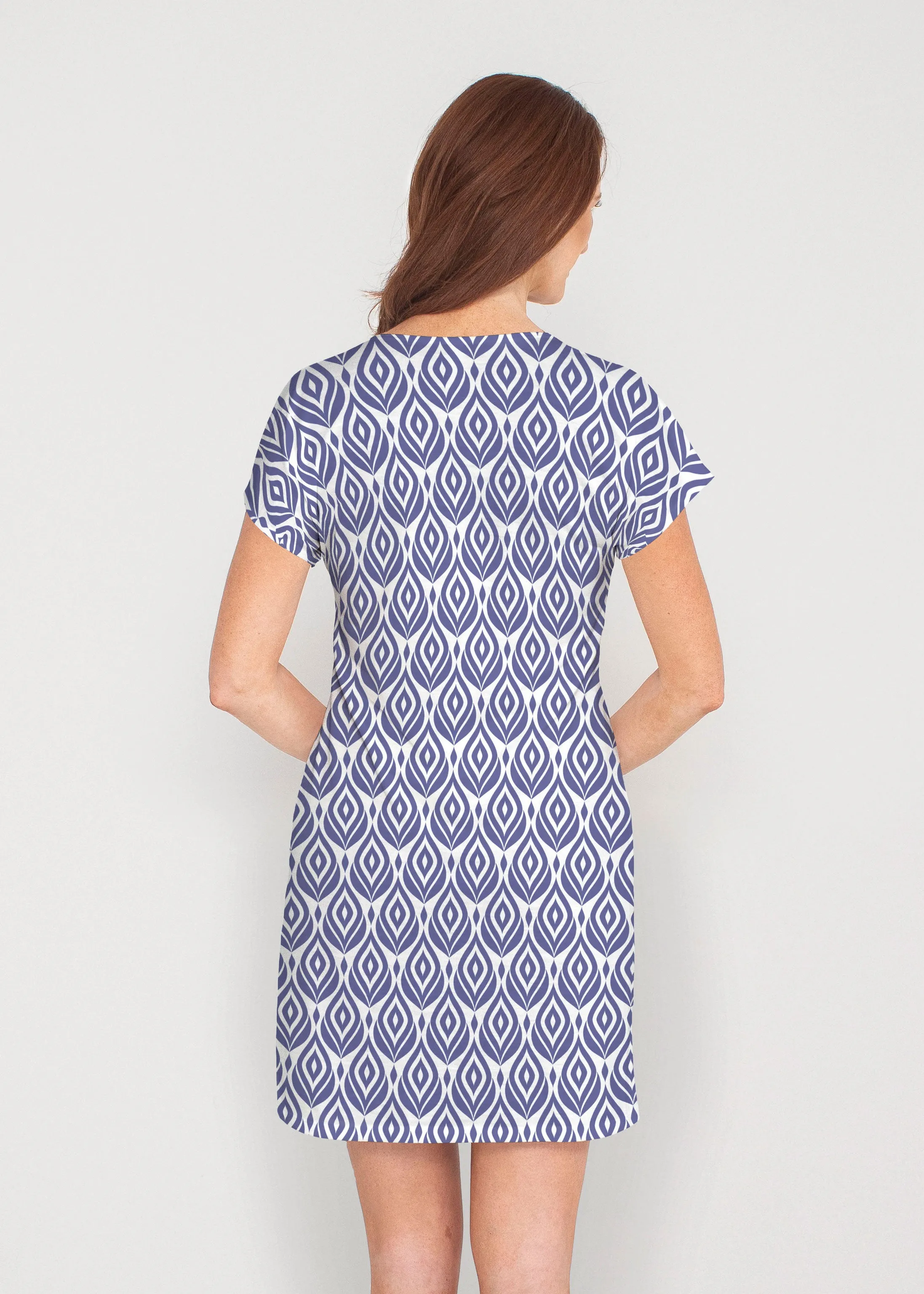 Budding Antlers (8030) ~ French Terry Short Sleeve Crew Dress