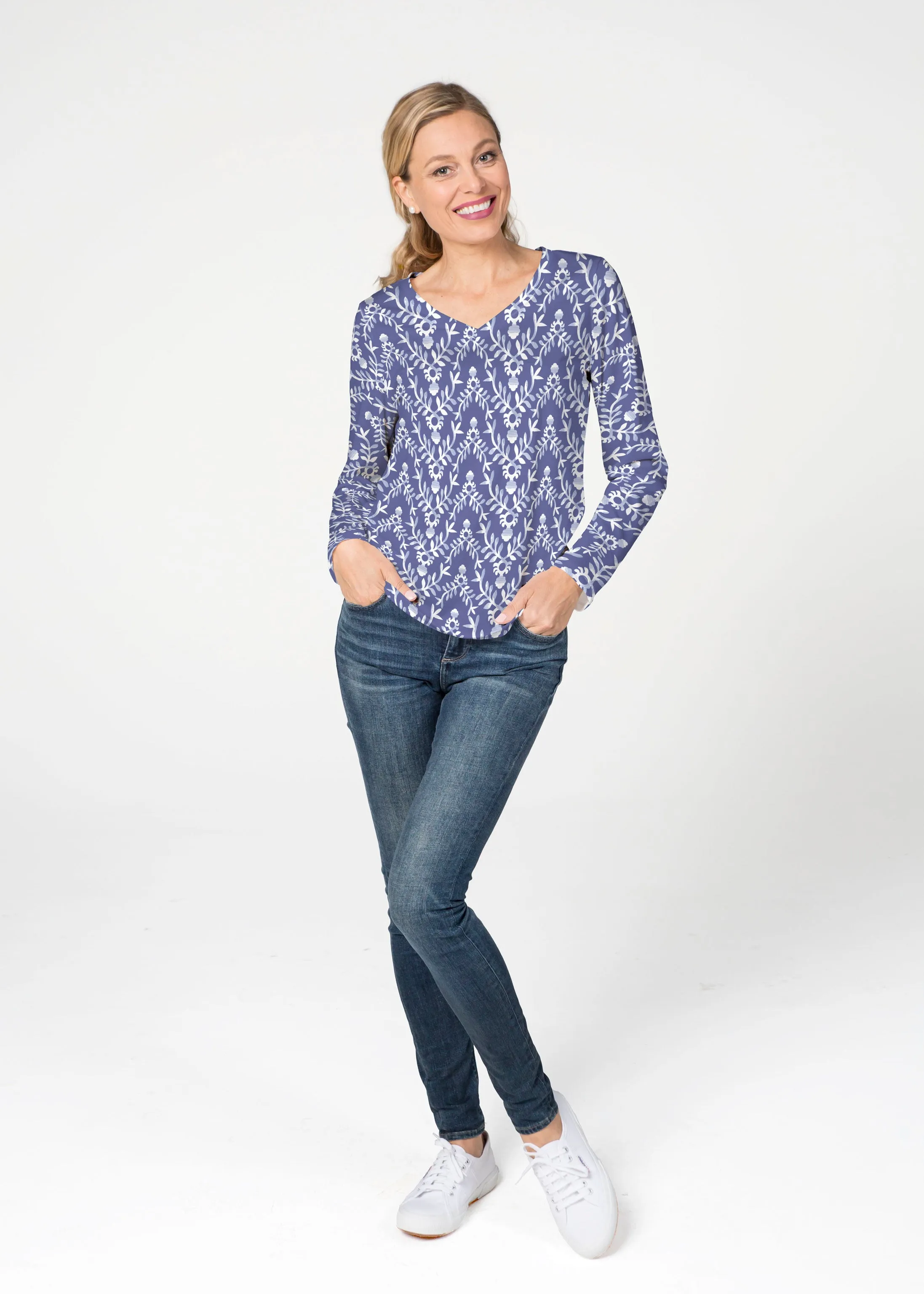 Budding Antlers (8030) ~ French Terry V-neck Top