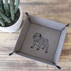 Bulldog Leather Tray 6"x6"