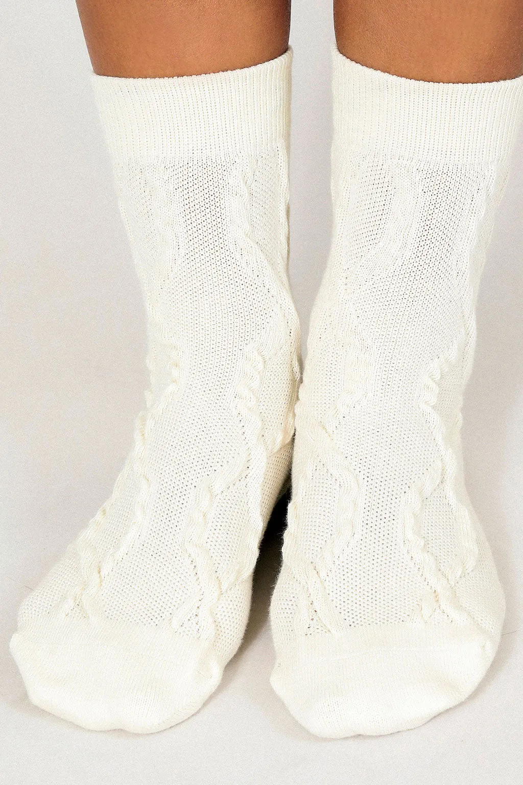 Cable Knit Ankle Sock