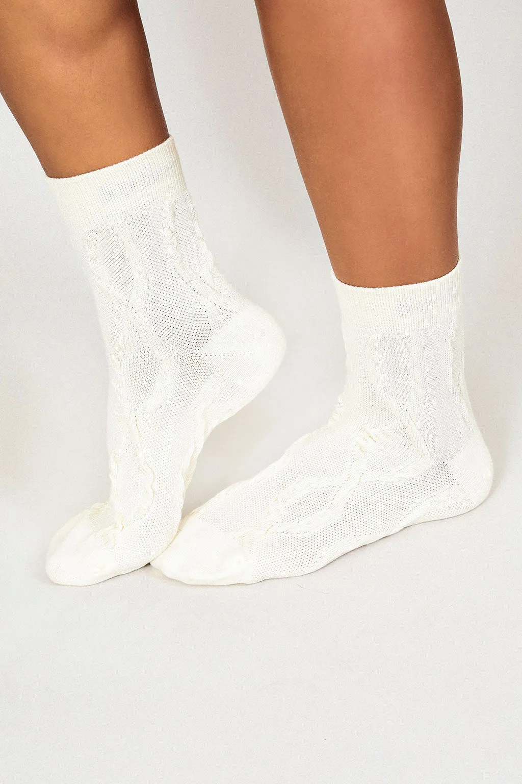 Cable Knit Ankle Sock
