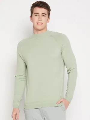 Camla Barcelona Mock Neck Pista Green Sweater For Men