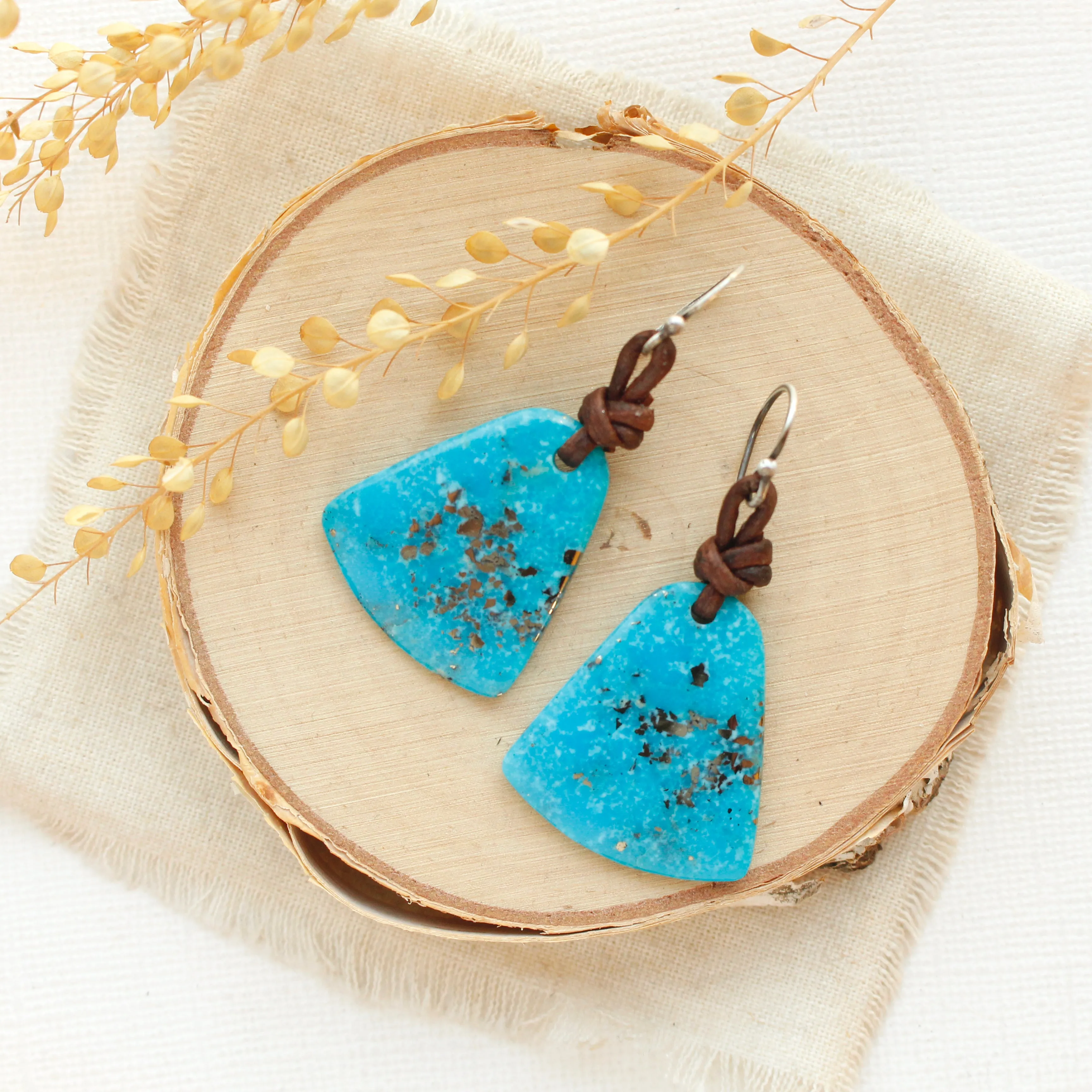 Campitos Turquoise Slice Earrings