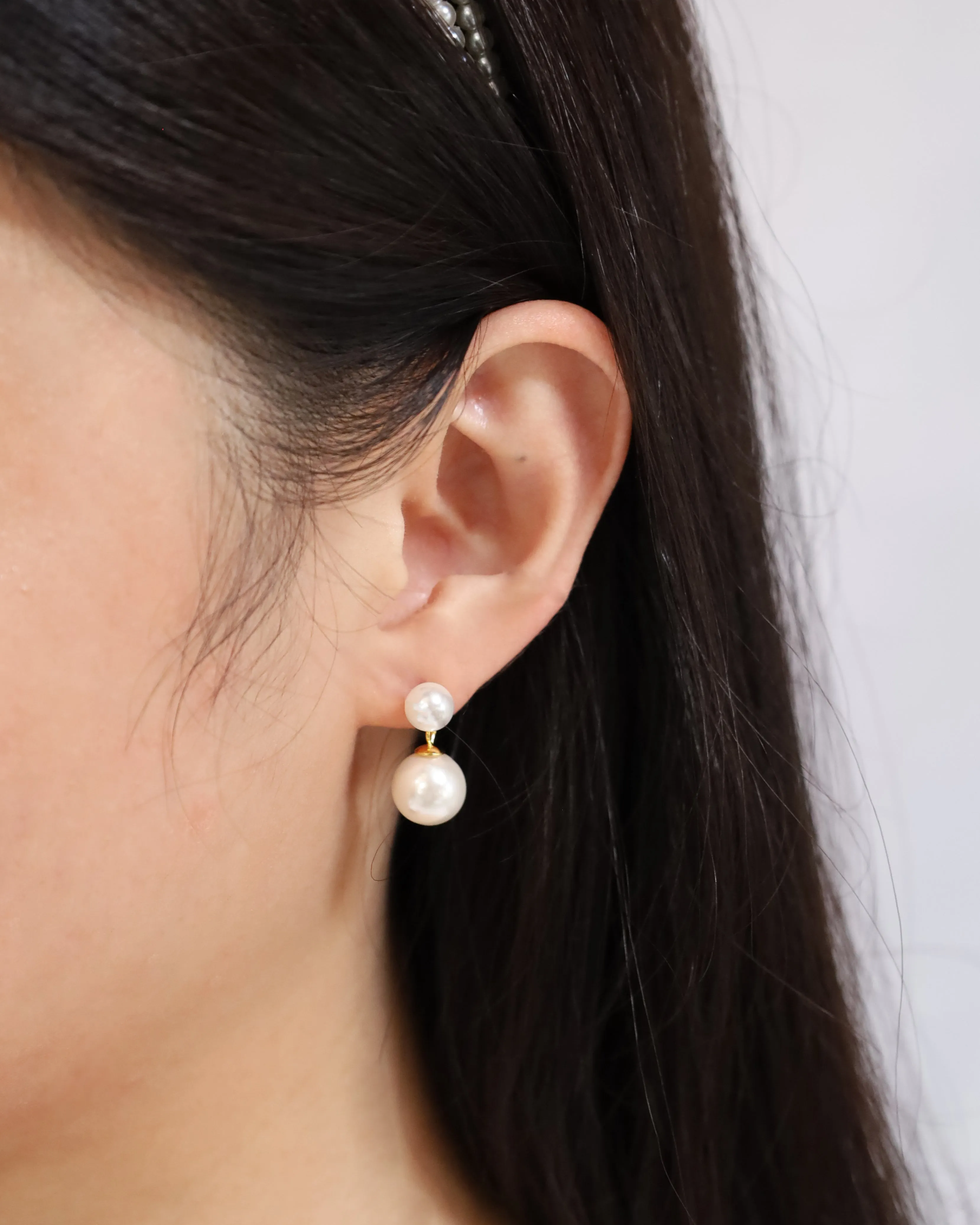 Cara Double Pearl Earring