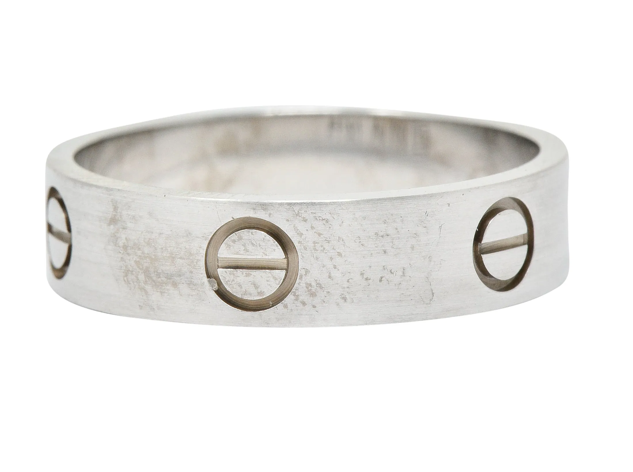 Cartier 18 Karat White Gold Men's Vintage Love Band Ring