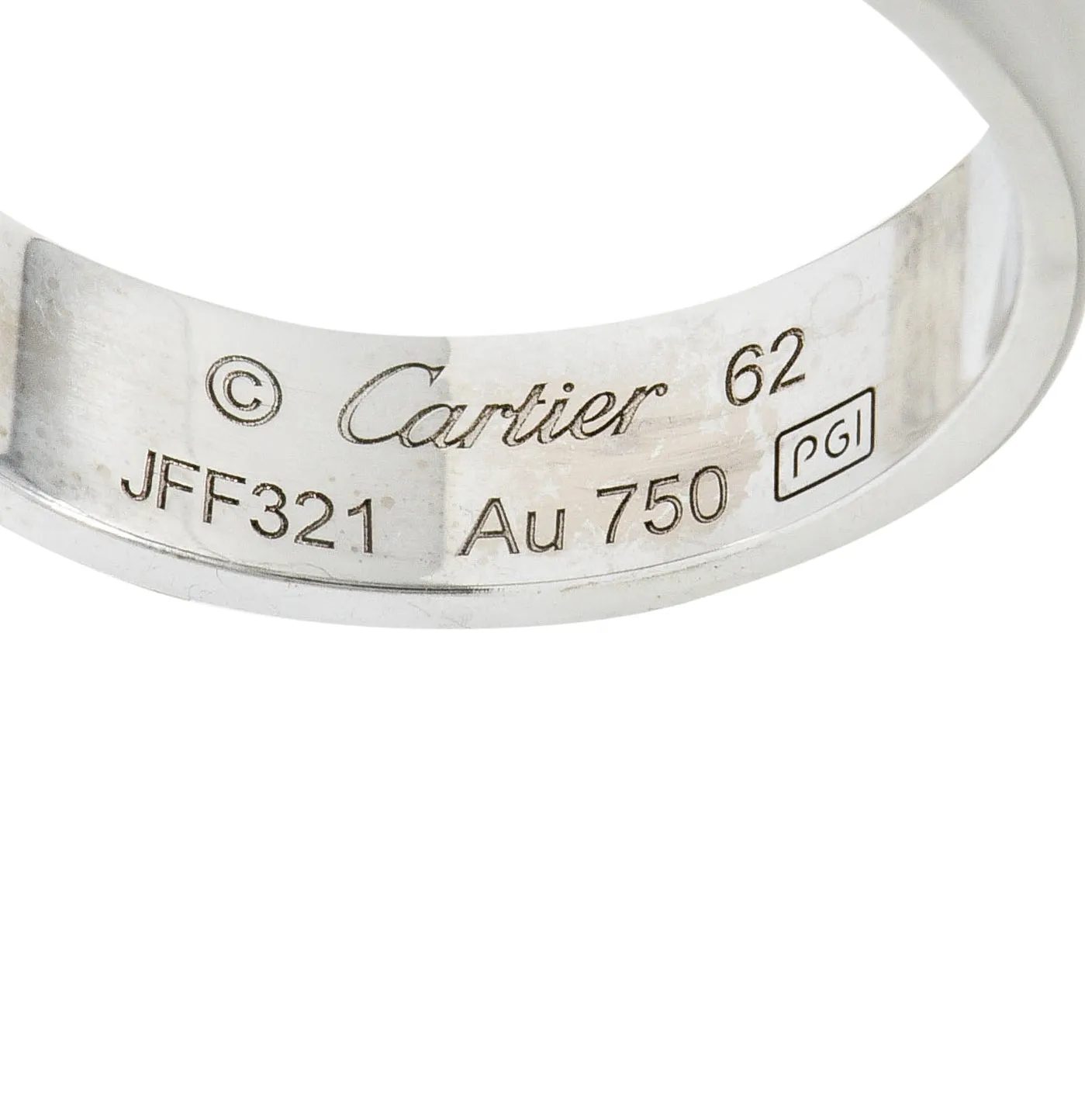 Cartier 18 Karat White Gold Men's Vintage Love Band Ring