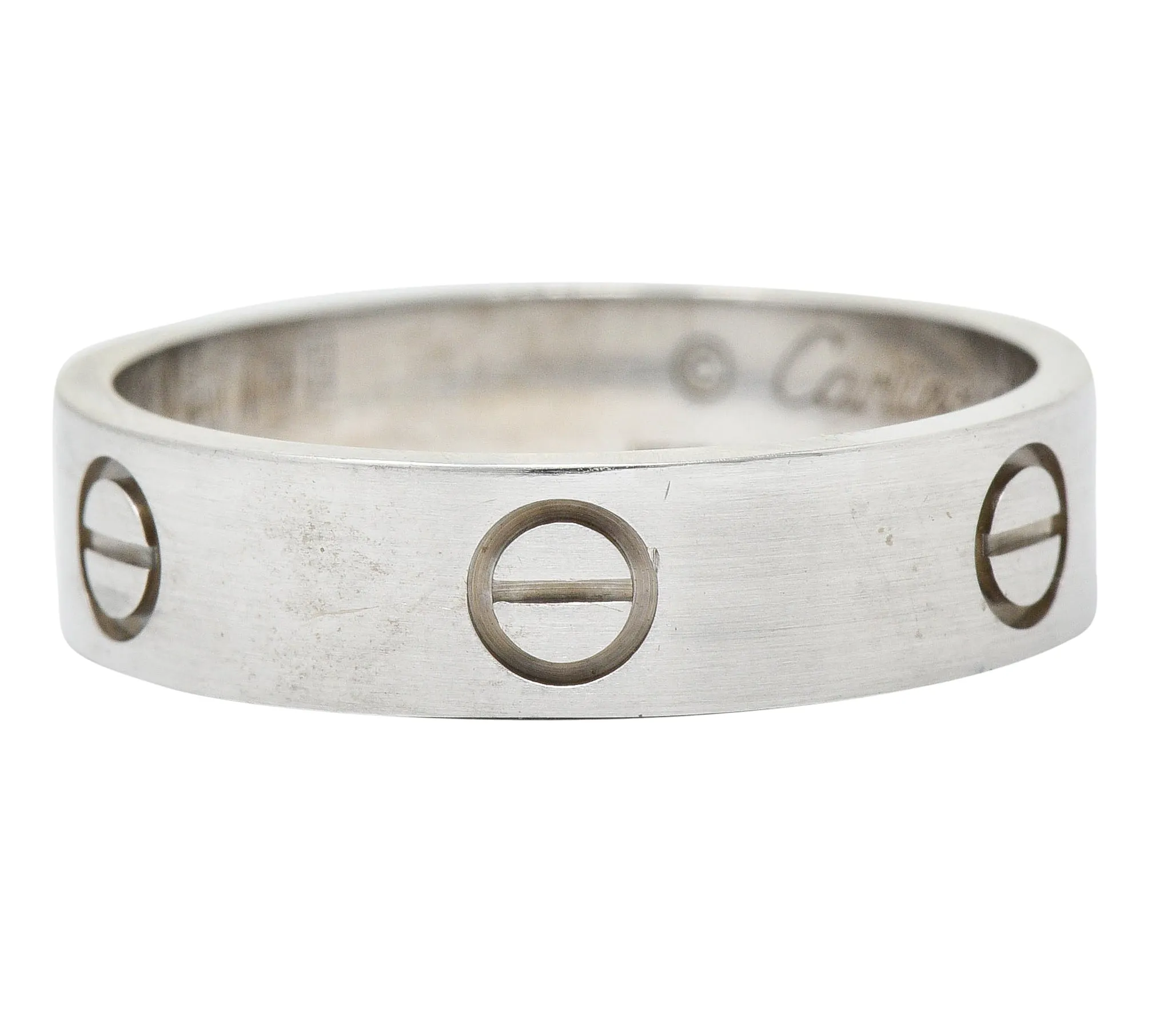 Cartier 18 Karat White Gold Men's Vintage Love Band Ring