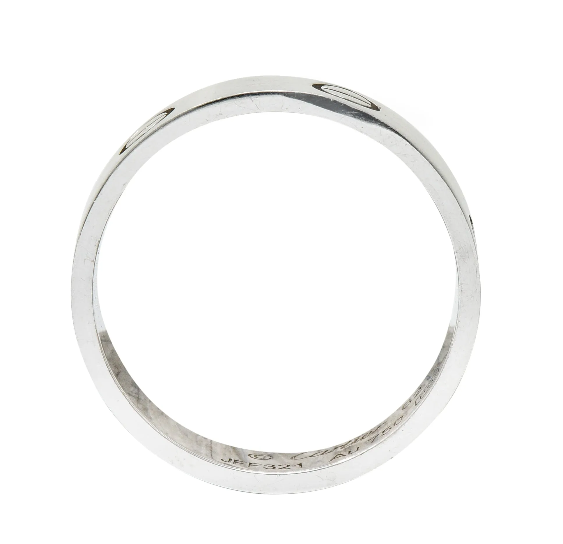 Cartier 18 Karat White Gold Men's Vintage Love Band Ring