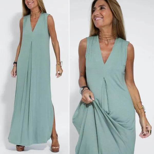 CASSIDY | STYLISH TUMMY COVERING DRESS   FREE VEST