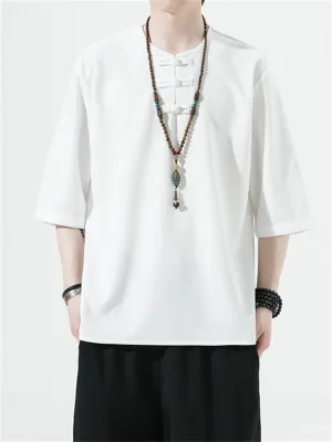 Casual Cozy Solid Color Summer Shirts for Men