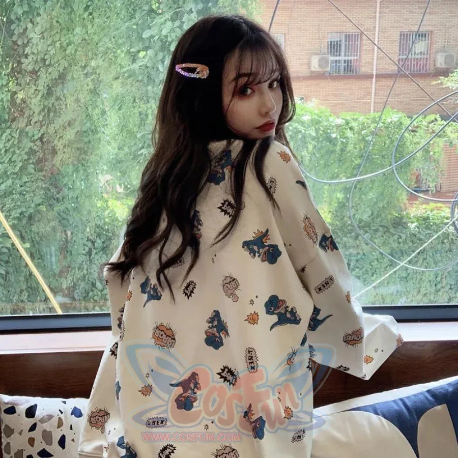Casual Dinosaur Print Sweatshirt mp006264