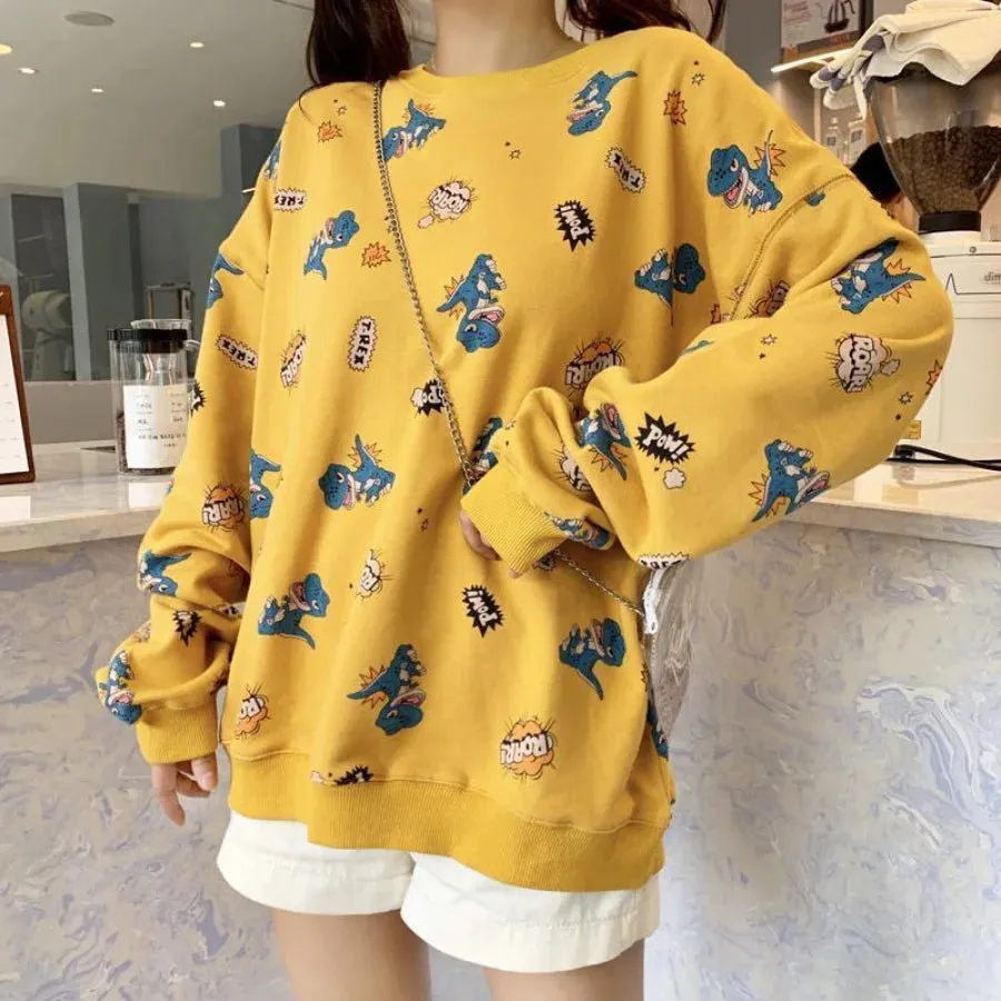 Casual Dinosaur Print Sweatshirt mp006264