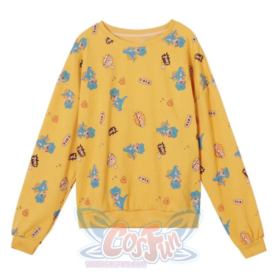 Casual Dinosaur Print Sweatshirt mp006264