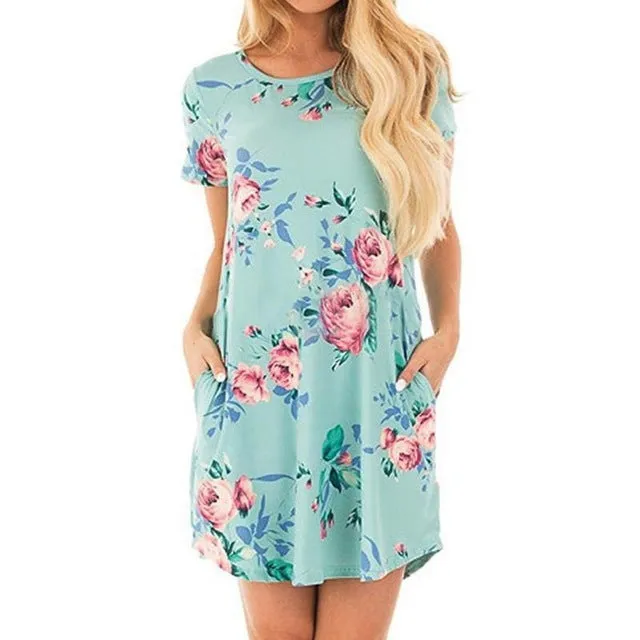 Casual Floral Dress with Pockets